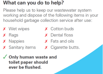 Hilltops Council urge residents to think before they flush
